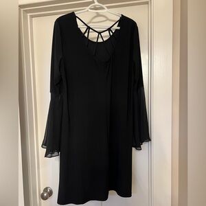 Elegant Black Bell Sleeve Dress